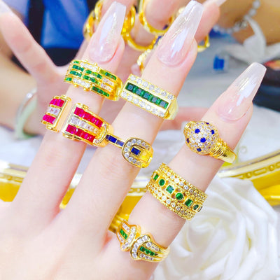 Colorful Gem Ring | Women's Fashion Ring | RojozeeJewelry