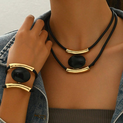 Gold Statement Necklace | 14K Gold Plated Jewelry | RojozeeJewelry